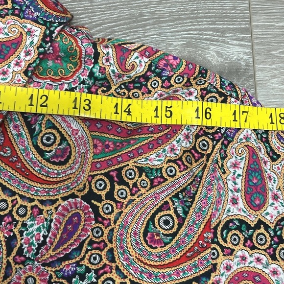 NWOT Chaps No Iron Paisley Long Sleeve Button Down Blouse XL - Picture 6 of 16